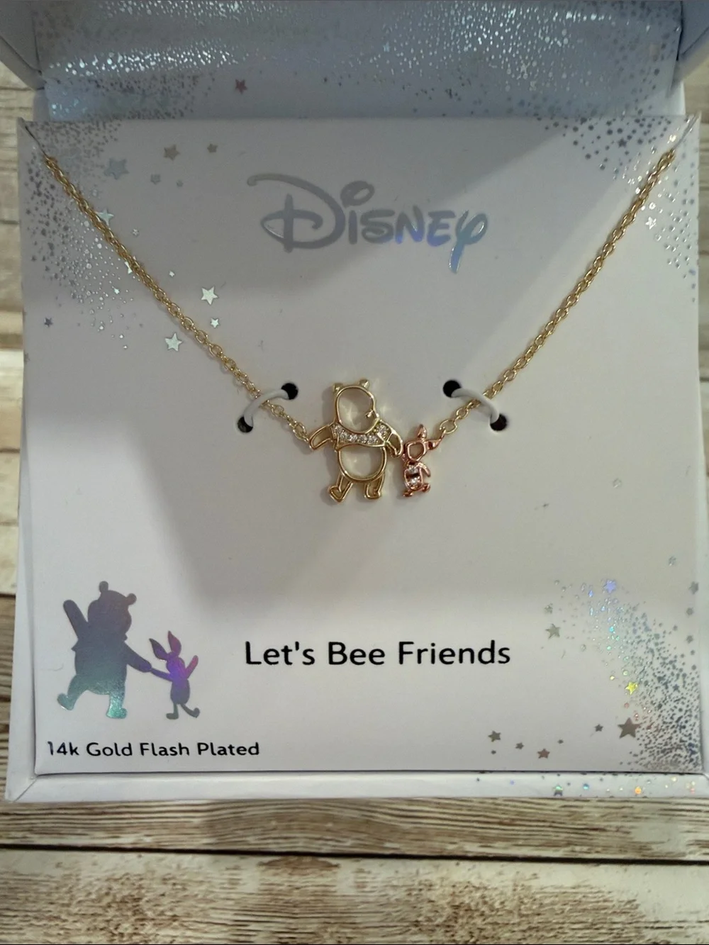 Disney Iridescent White Jewelry Box with Star Accents 16” NEW